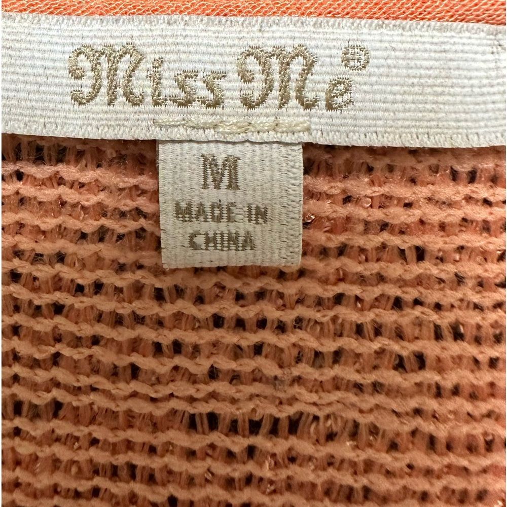 Miss me long sleeve tie vneck orange mini dress - Picture 5 of 7